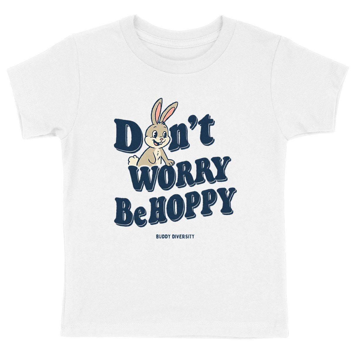 Don't worry, be hoppy | Bunny with limb loss | Organic Kids T-shirt