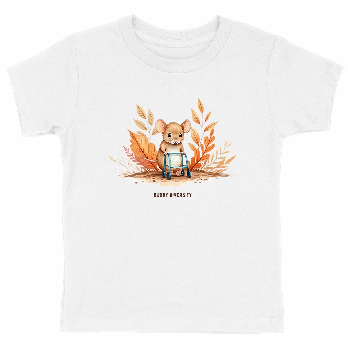 Mouse with walking aid | Organic kids t-shirt