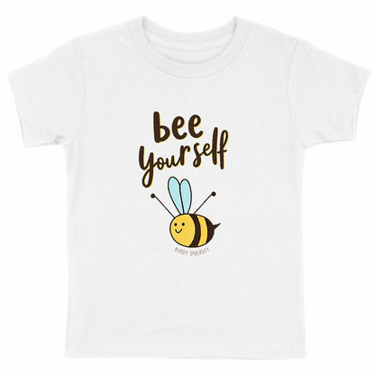 Bee Yourself | Organic Unisex Kid T-Shirt - front_white