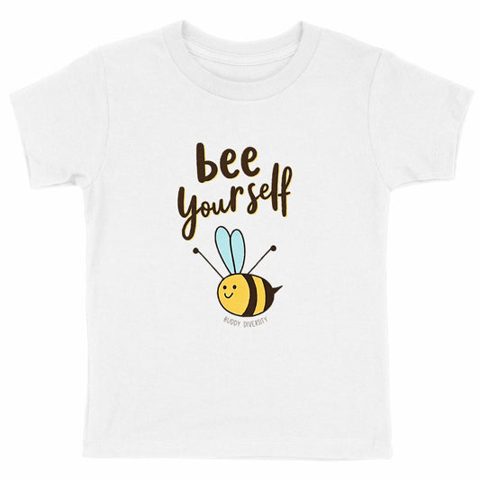 Bee Yourself | Organic Unisex Kid T-Shirt - front_white