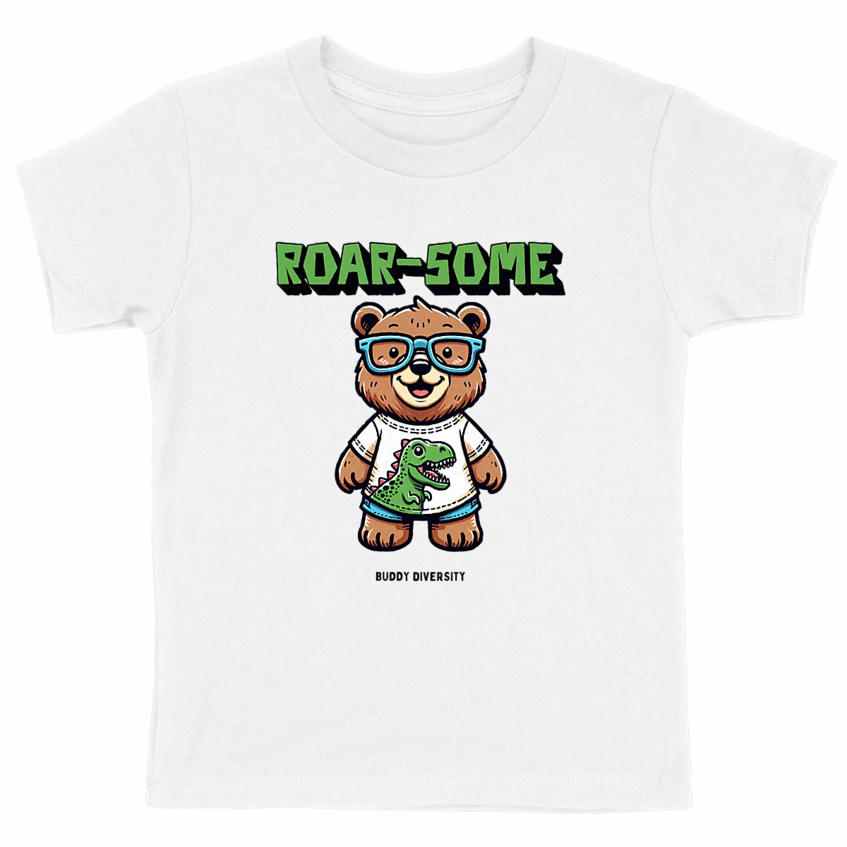 Roar-some Bear with glasses | Organic Cotton Kids T-shirt