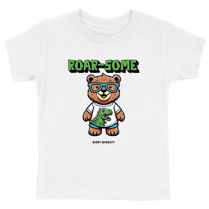 Roar-some Bear with glasses | Organic Cotton Kids T-shirt