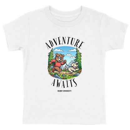Adventure Awaits | Bear with eye patch | Organic Cotton Kids T-shirt