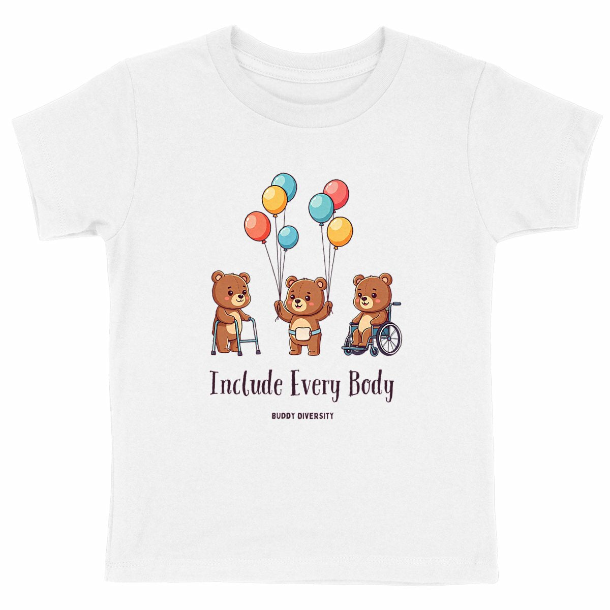 Include Every Body | Bears with different disabilities | Organic Kids T-shirt