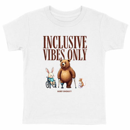Inclusive Vibes Only | Dino with a prosthetic leg | Organic Kids T-Shirt 