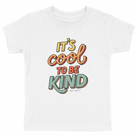 It's cool to be kind | Organic Kids T-Shirt  - front_white