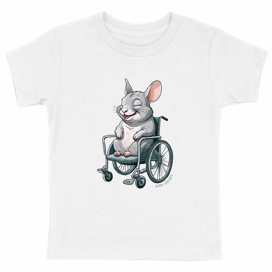 ChinChillin' | Chinchilla in a wheelchair | Organic Kids T-Shirt - front_white